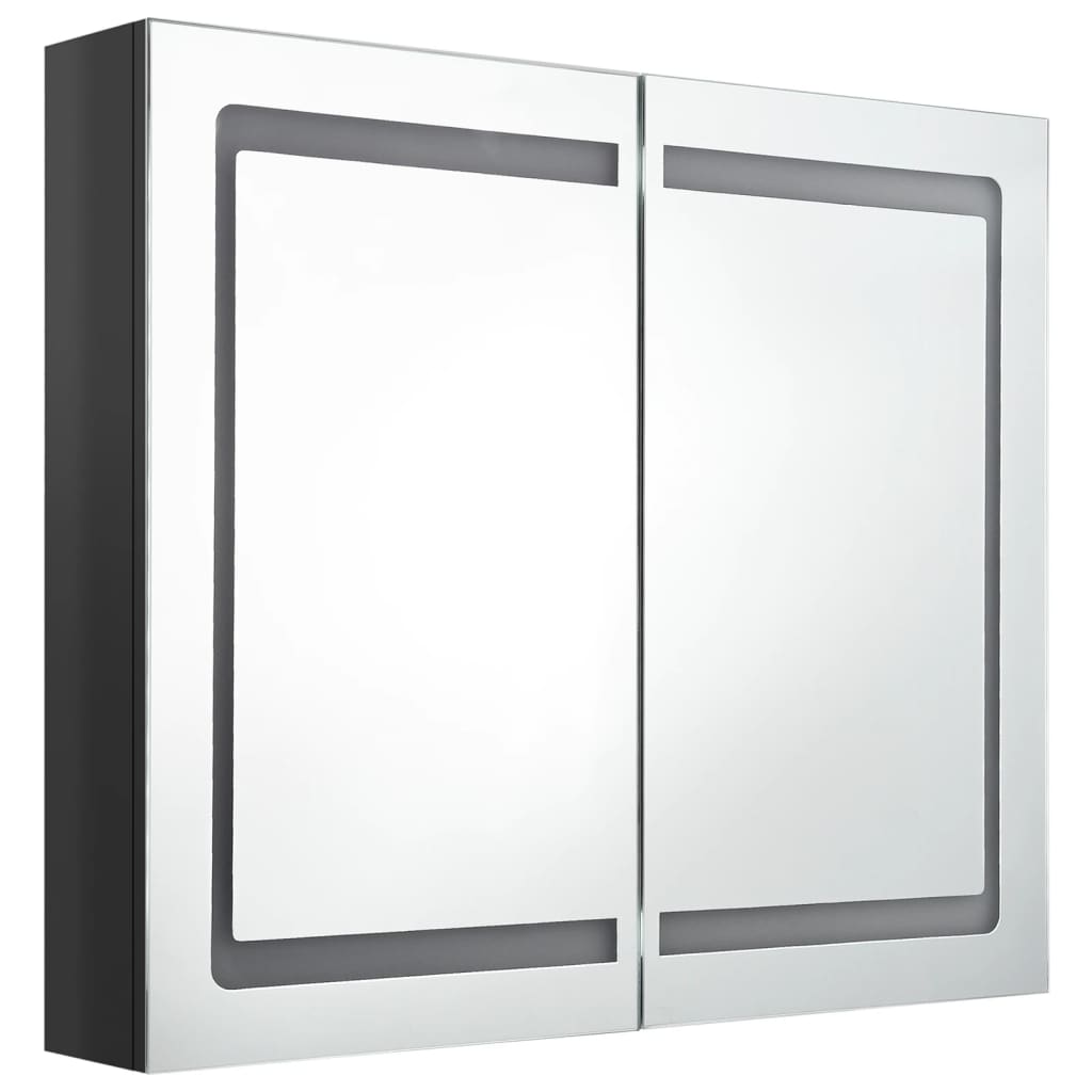 Vidaxl armoire de salle de bain à miroir avec led gris 60x13x52 cm VIDAXL  Pas Cher 