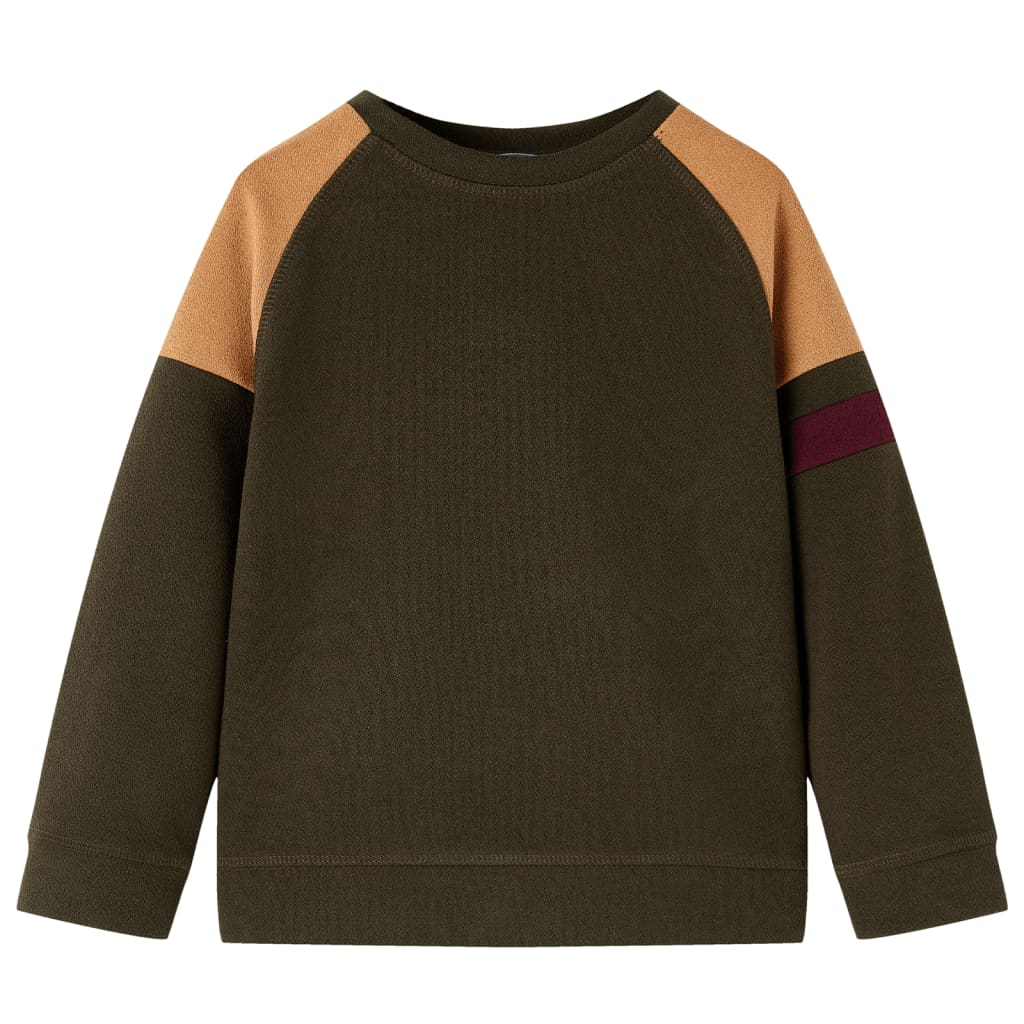 Sweatshirt pour enfants kaki foncé et camel 116