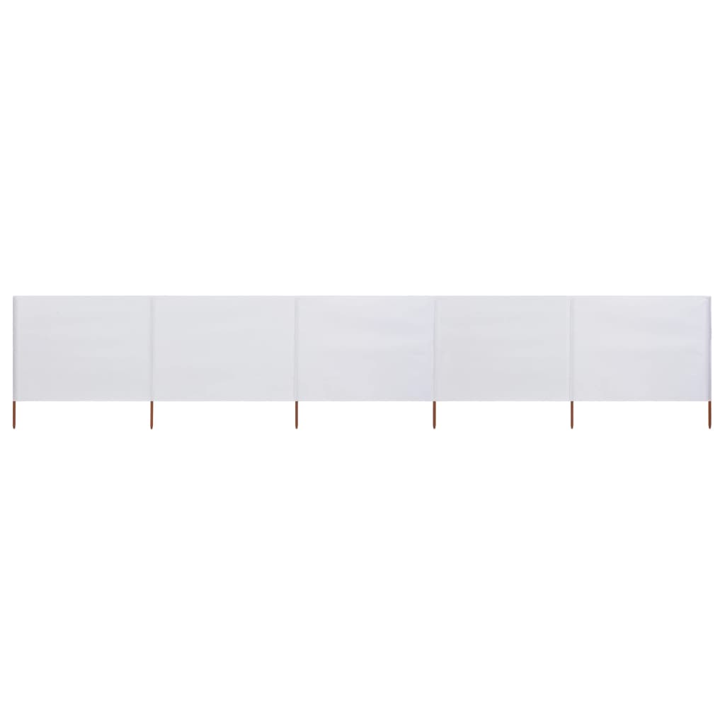 vidaXL Paravent 5 panneaux Tissu 600 x 160 cm Blanc sable