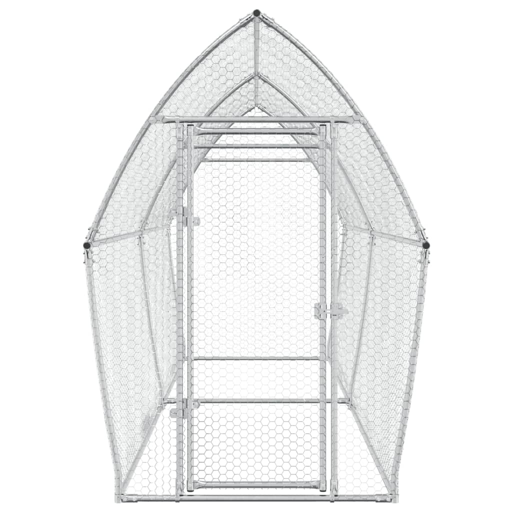 vidaXL Cage pour poules argenté 400x105x182 cm acier galvanisé