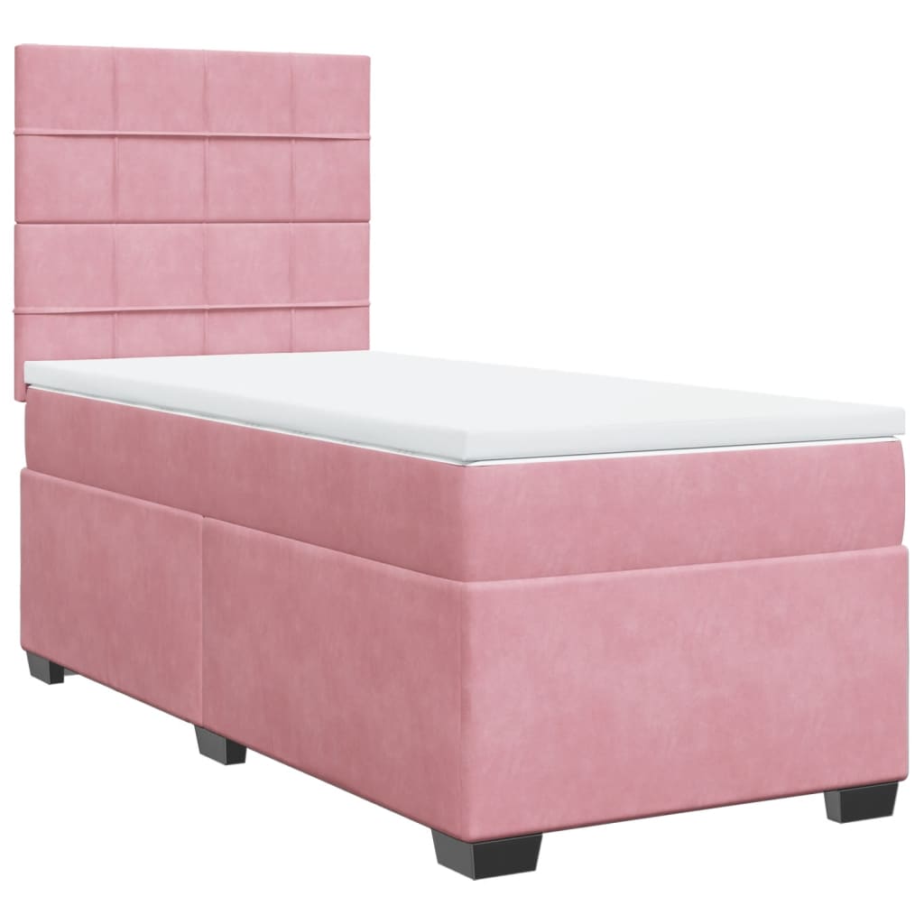 vidaXL Sommier à lattes de lit et matelas Rose 80x200 cm Velours