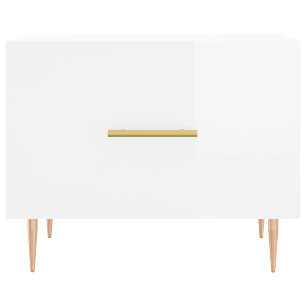 vidaXL Tables basses 2 pcs blanc brillant 50x50x40cm bois d'ingénierie