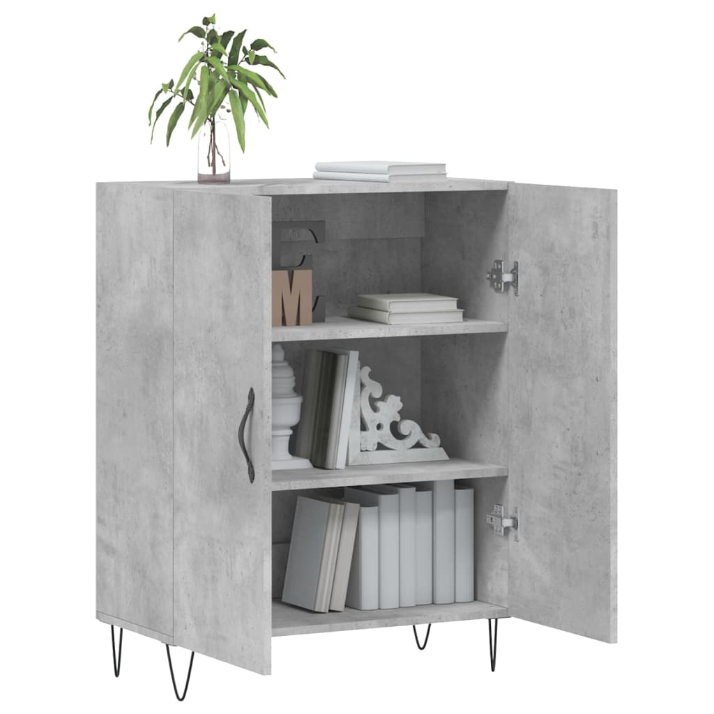 vidaXL Buffet gris béton 69,5x34x90 cm bois d'ingénierie