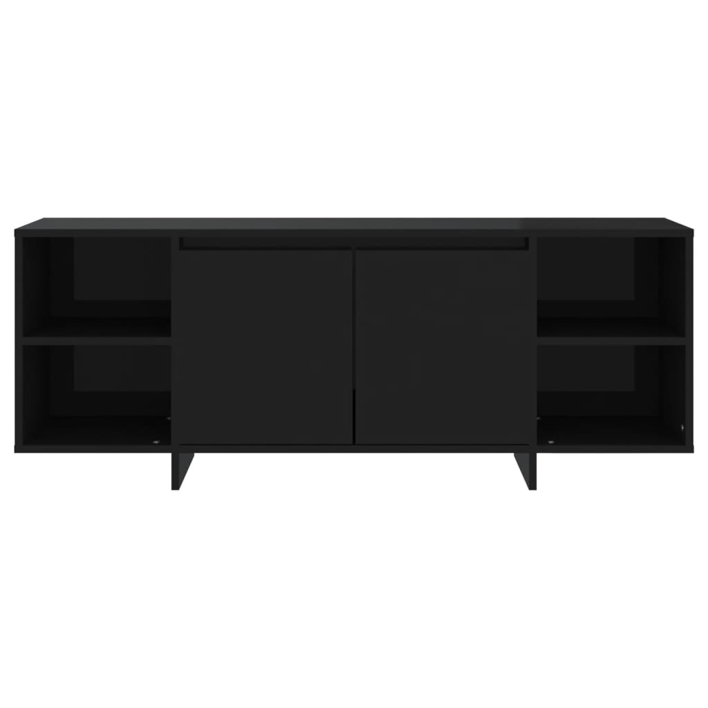 vidaXL Meuble TV Noir 130x35x50 cm Bois d'ingénierie