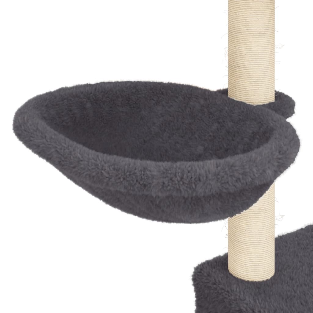 vidaXL Arbre à chat avec griffoirs en sisal Gris foncé 83 cm