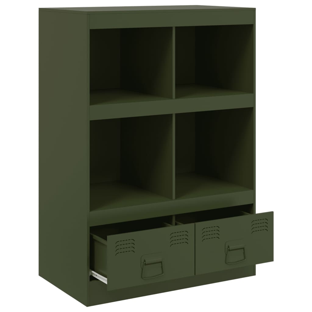 vidaXL Buffet vert olive 67x39x95 cm acier