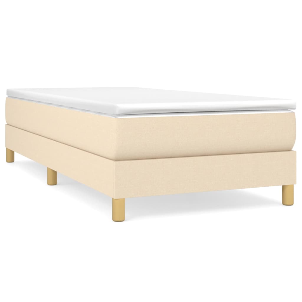 vidaXL Sommier à lattes de lit avec matelas Crème 100x200 cm Tissu