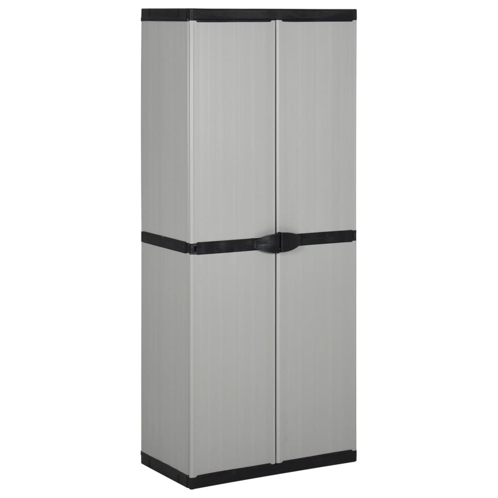 vidaXL Armoire de rangement de jardin 3 étagères Gris/noir 68x40x168cm