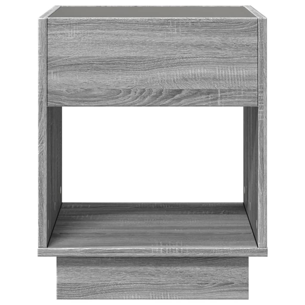 vidaXL Table de chevet avec LED infini sonoma gris 40x40x50 cm