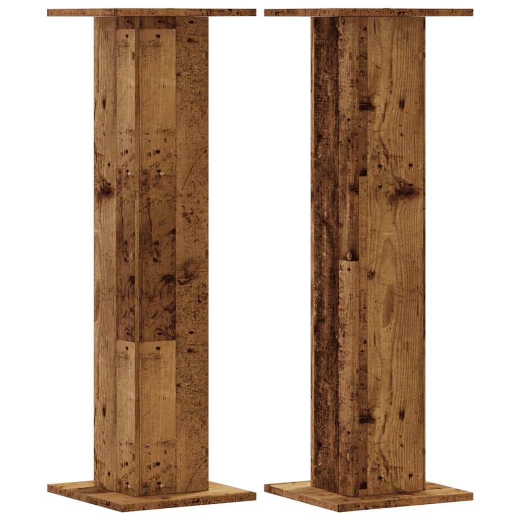 vidaXL Supports de haut-parleurs 2 pcs vieux bois bois d'ingénierie