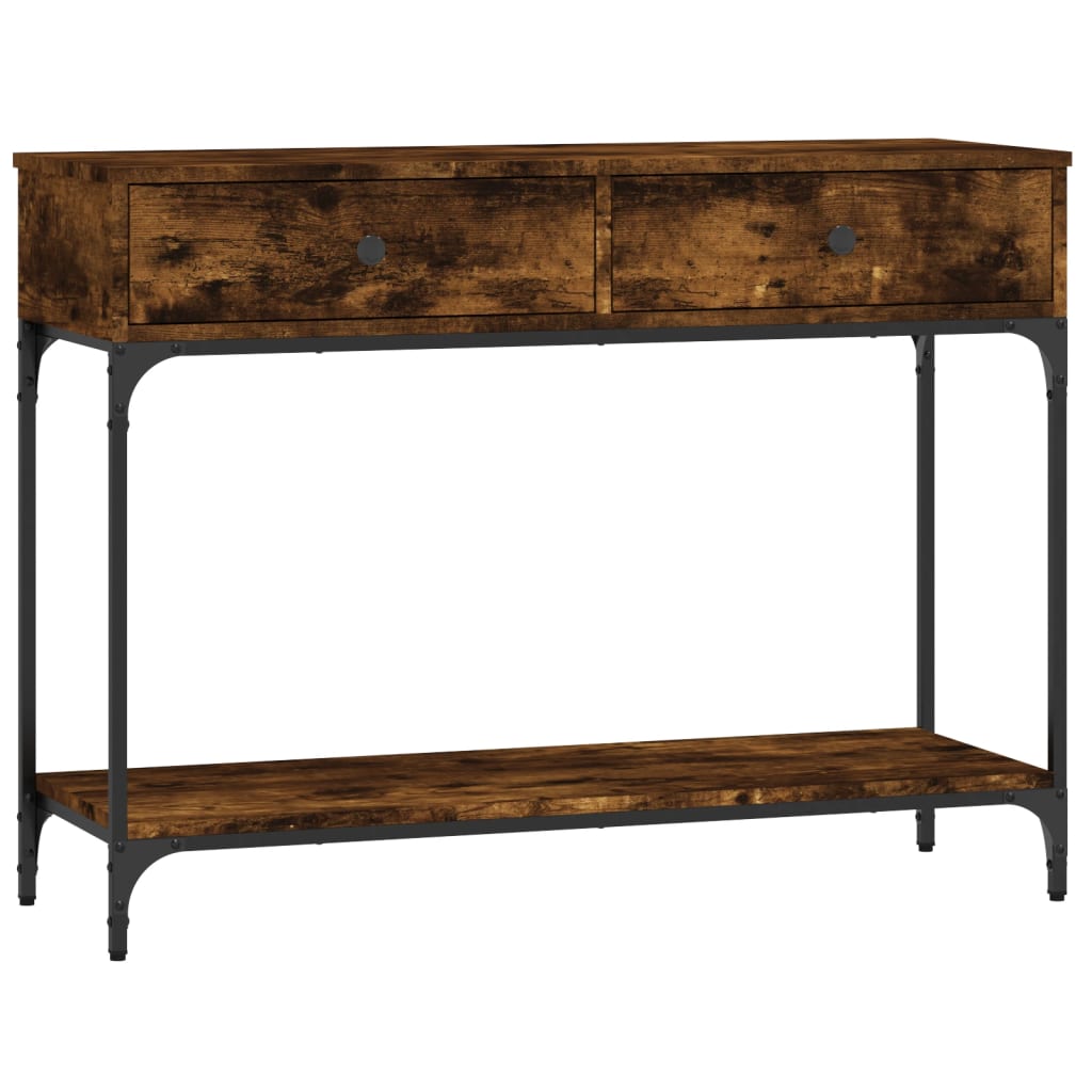 vidaXL Table console chêne fumé 100x34,5x75 cm bois d'ingénierie