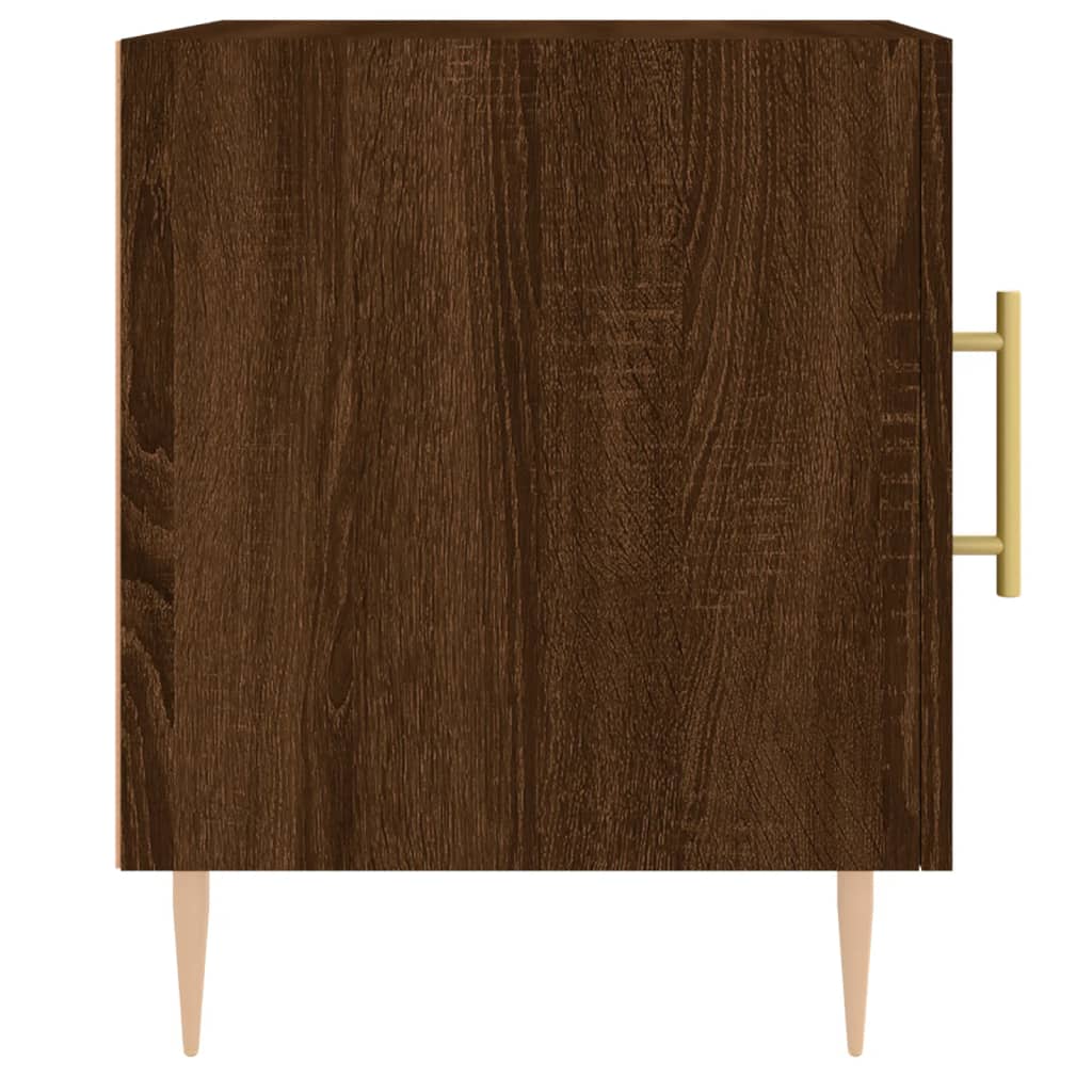 vidaXL Table de chevet chêne marron 40x40x50 cm bois d’ingénierie