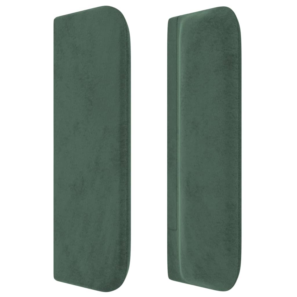 vidaXL Tête de lit avec oreilles Vert foncé 203x16x78/88 cm Velours