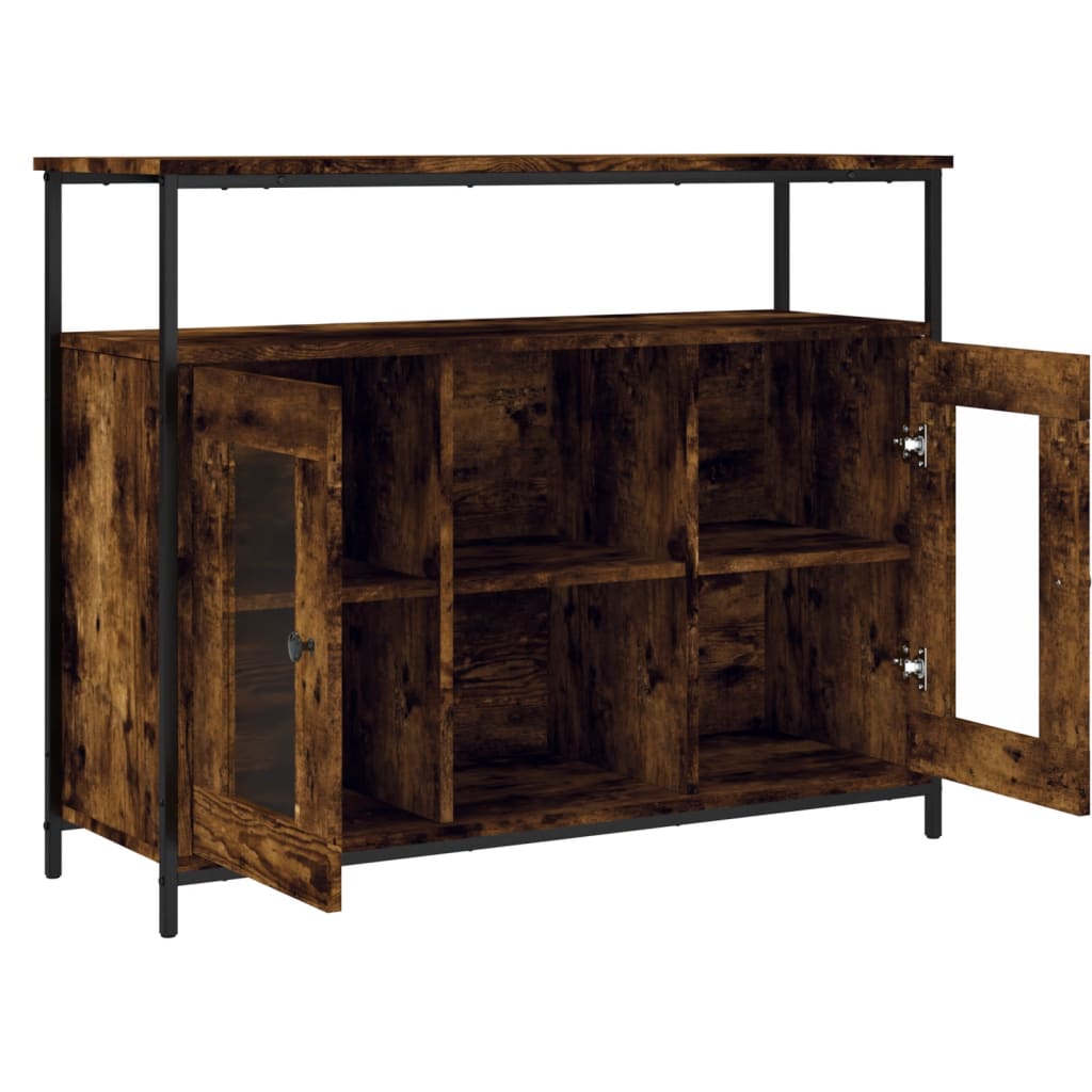 vidaXL Buffet chêne fumé 100x35x80 cm bois d'ingénierie