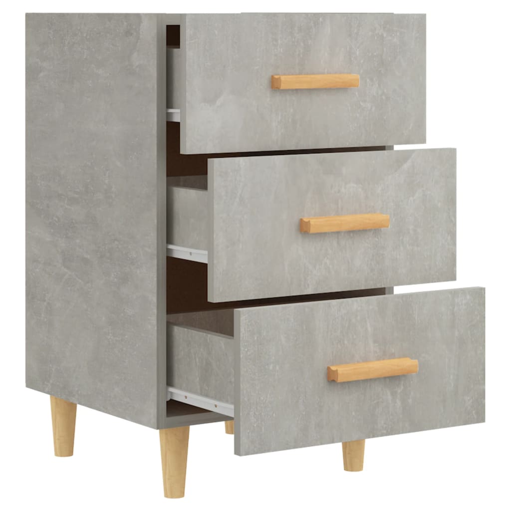 vidaXL Table de chevet gris béton 40x40x66 cm bois d'ingénierie