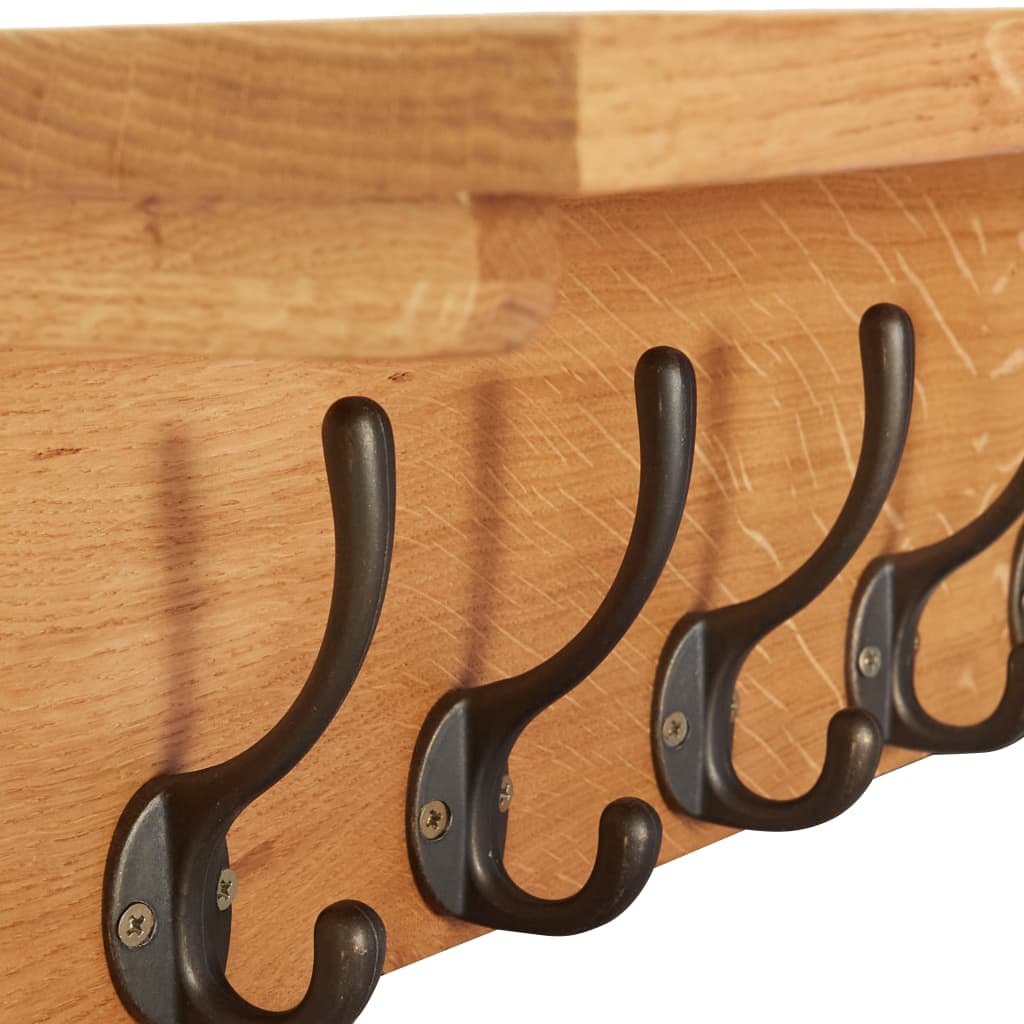 vidaXL Porte-manteau 60x16x16 cm Bois de chêne massif