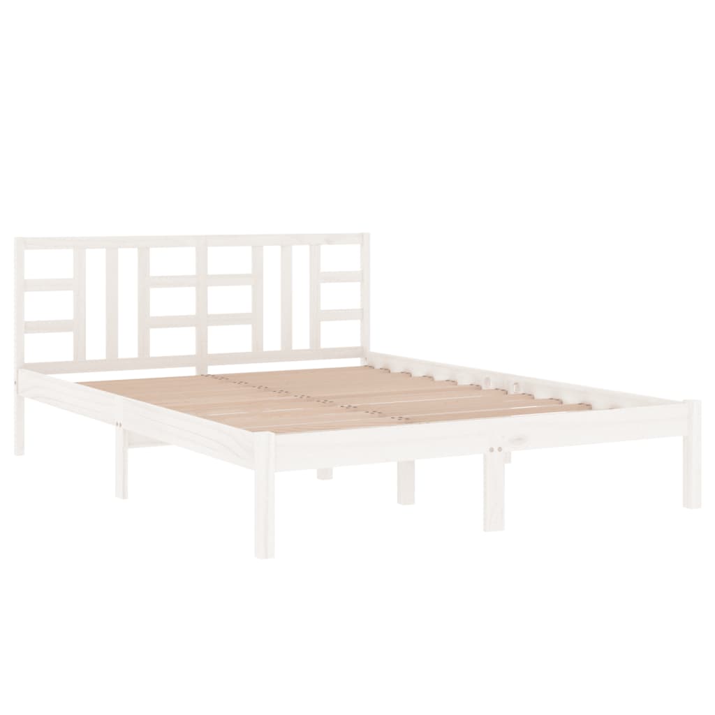 vidaXL Cadre de lit sans matelas blanc 180x200 cm bois massif