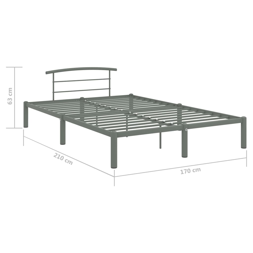 vidaXL Cadre de lit sans matelas gris métal 160x200 cm