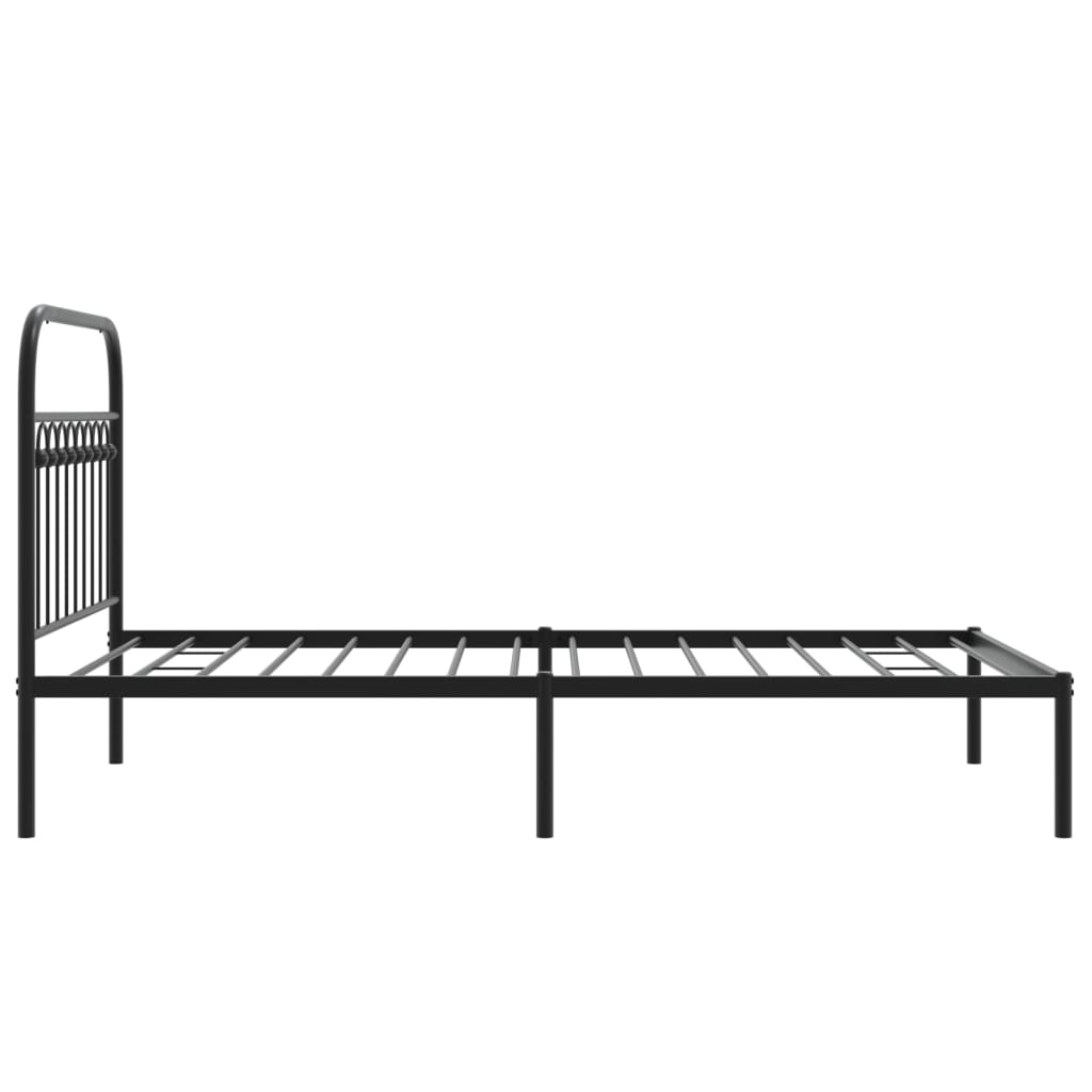 vidaXL Cadre de lit métal sans matelas avec tête de lit noir 100x200cm