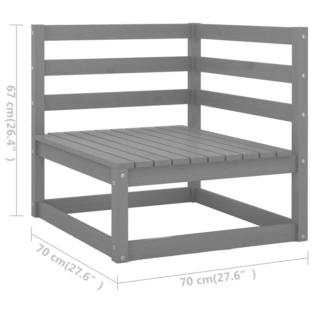 vidaXL Salon de jardin 8 pcs avec coussins Bois de pin massif