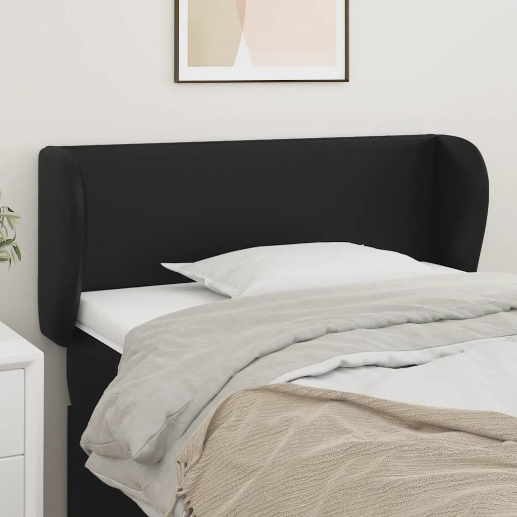 vidaXL Tête de lit avec oreilles Noir 103x23x78/88 cm Similicuir