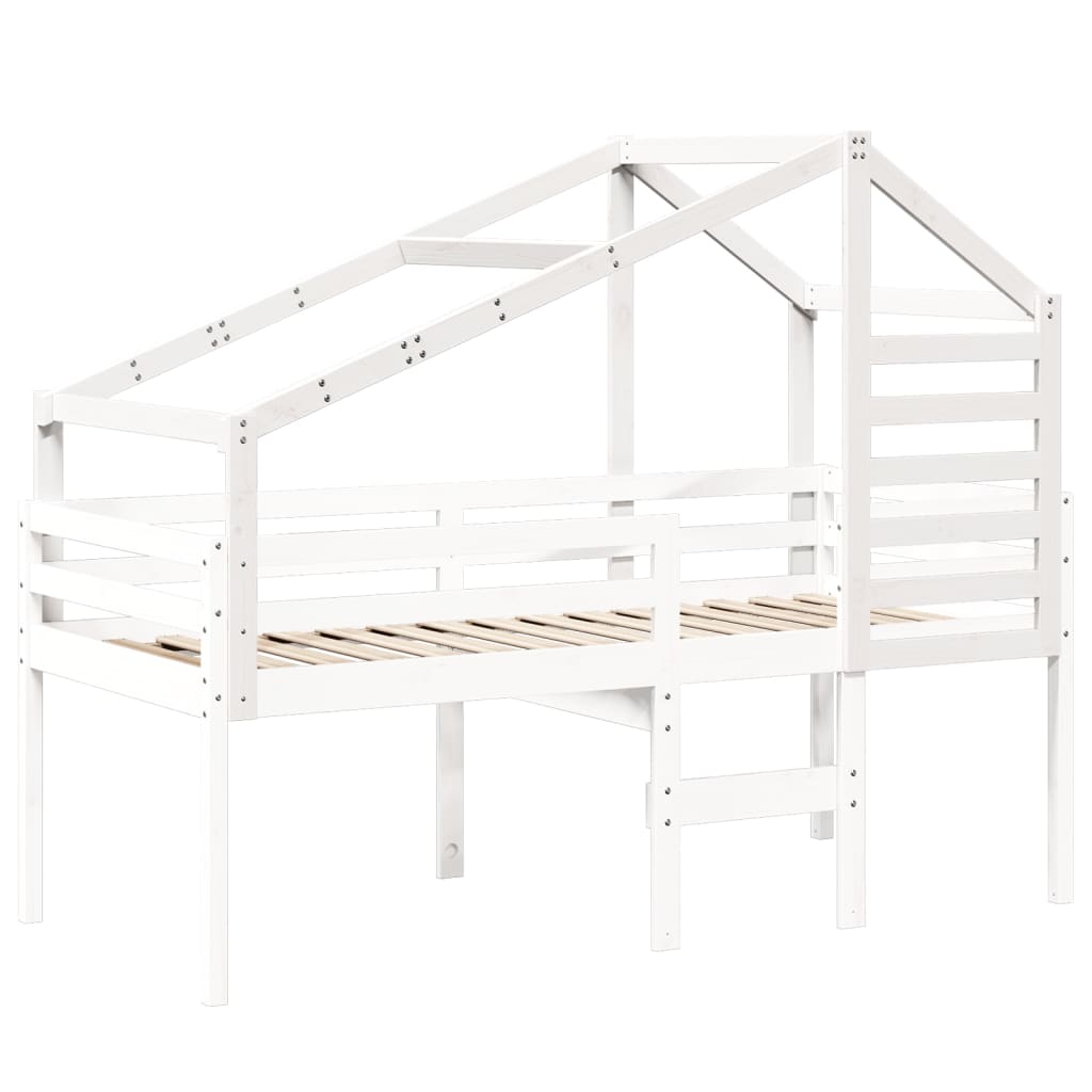 vidaXL Toit de lit pour enfants blanc 188x82x113 cm bois de pin massif