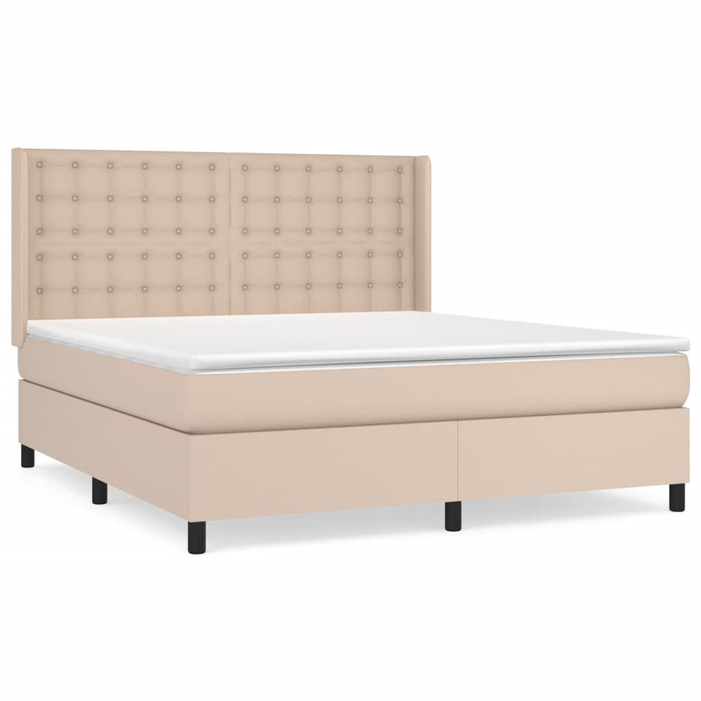 vidaXL Sommier à lattes de lit avec matelas Cappuccino 180x200 cm