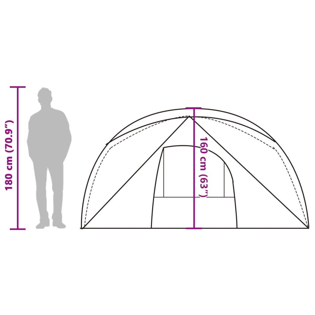 vidaXL Tente de cabine familiale 6 personnes vert imperméable