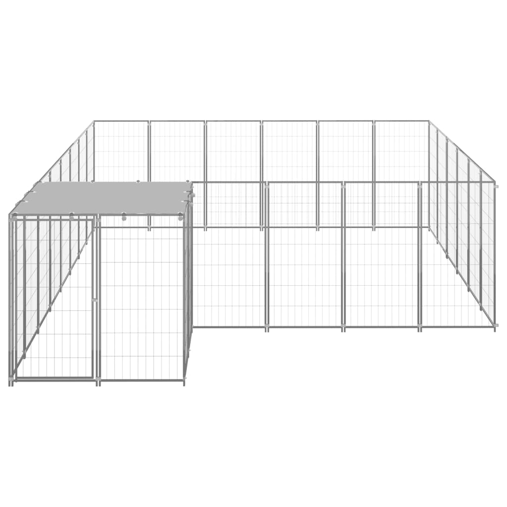 vidaXL Chenil Argenté 12,1 m² Acier