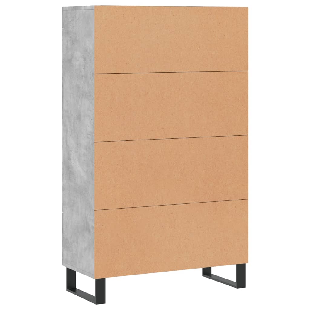 vidaXL Buffet haut gris béton 69,5x31x115 cm bois d'ingénierie