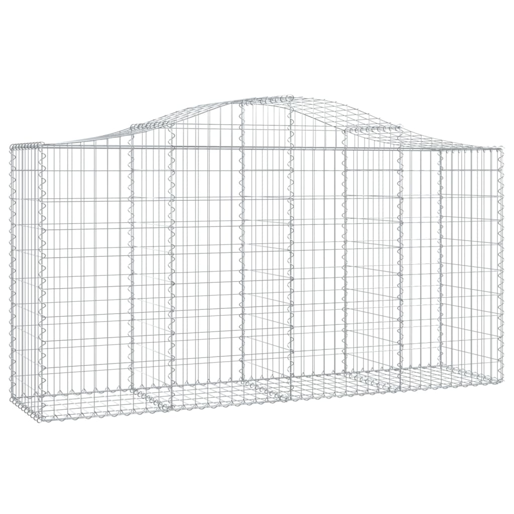 vidaXL Paniers à gabions arqués 15 pcs 200x50x100/120 cm fer galvanisé