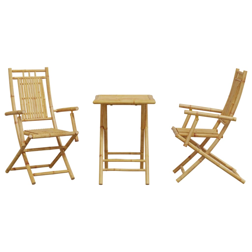 vidaXL Ensemble de bistro 3 pcs bambou