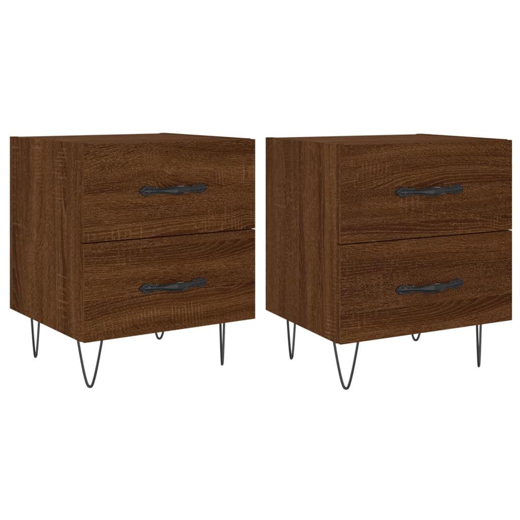 vidaXL Tables de chevet 2 pcs chêne marron 40x35x47,5 cm