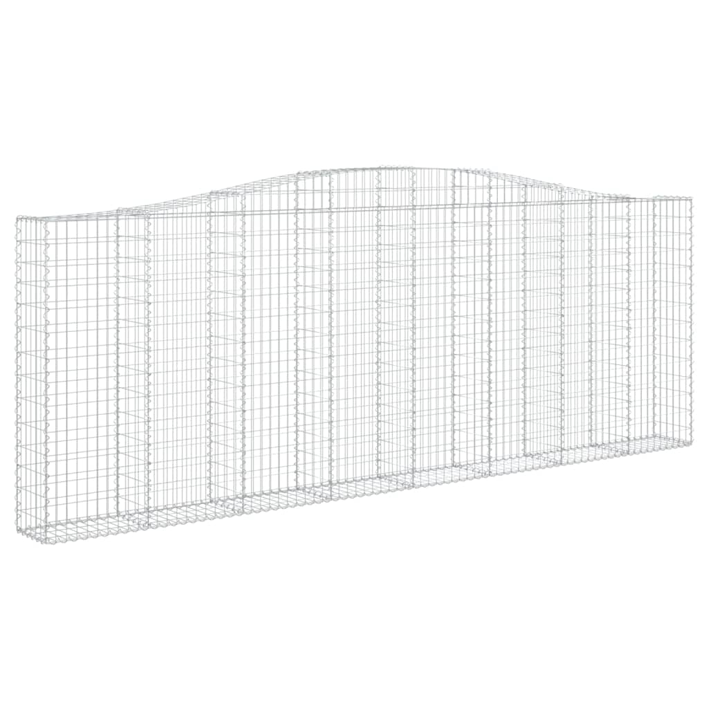 vidaXL Paniers à gabions arqués 2 pcs 400x30x140/160 cm Fer galvanisé