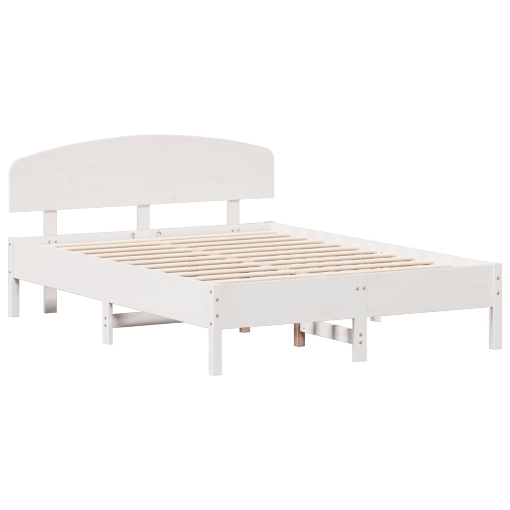 vidaXL Cadre de lit sans matelas blanc 120x190 cm bois de pin massif