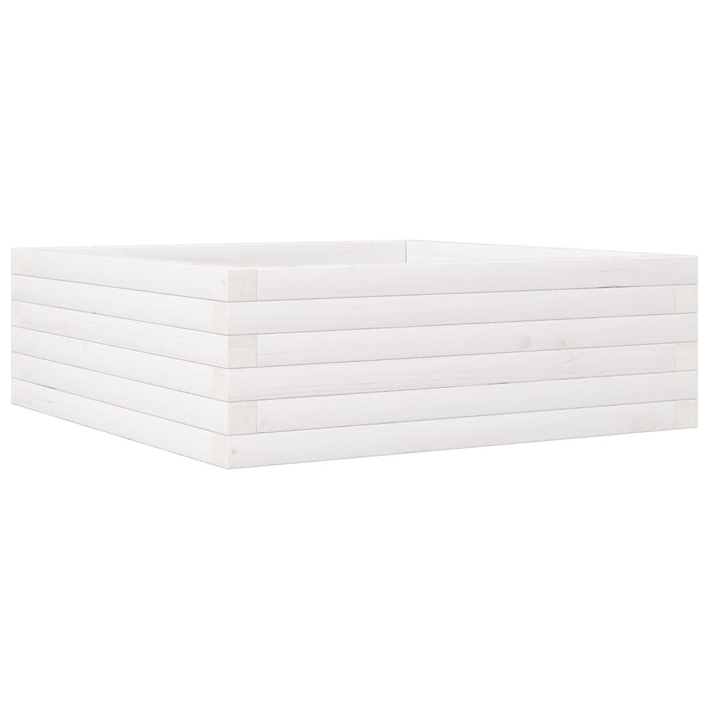 vidaXL Jardinière blanc 70x70x23 cm bois de pin massif