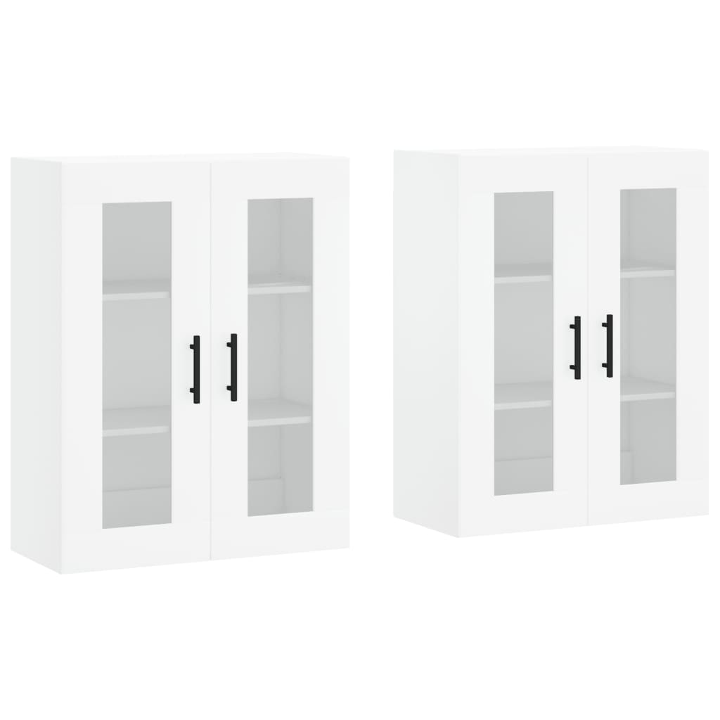 vidaXL Armoires murales 2 pcs blanc bois d'ingénierie