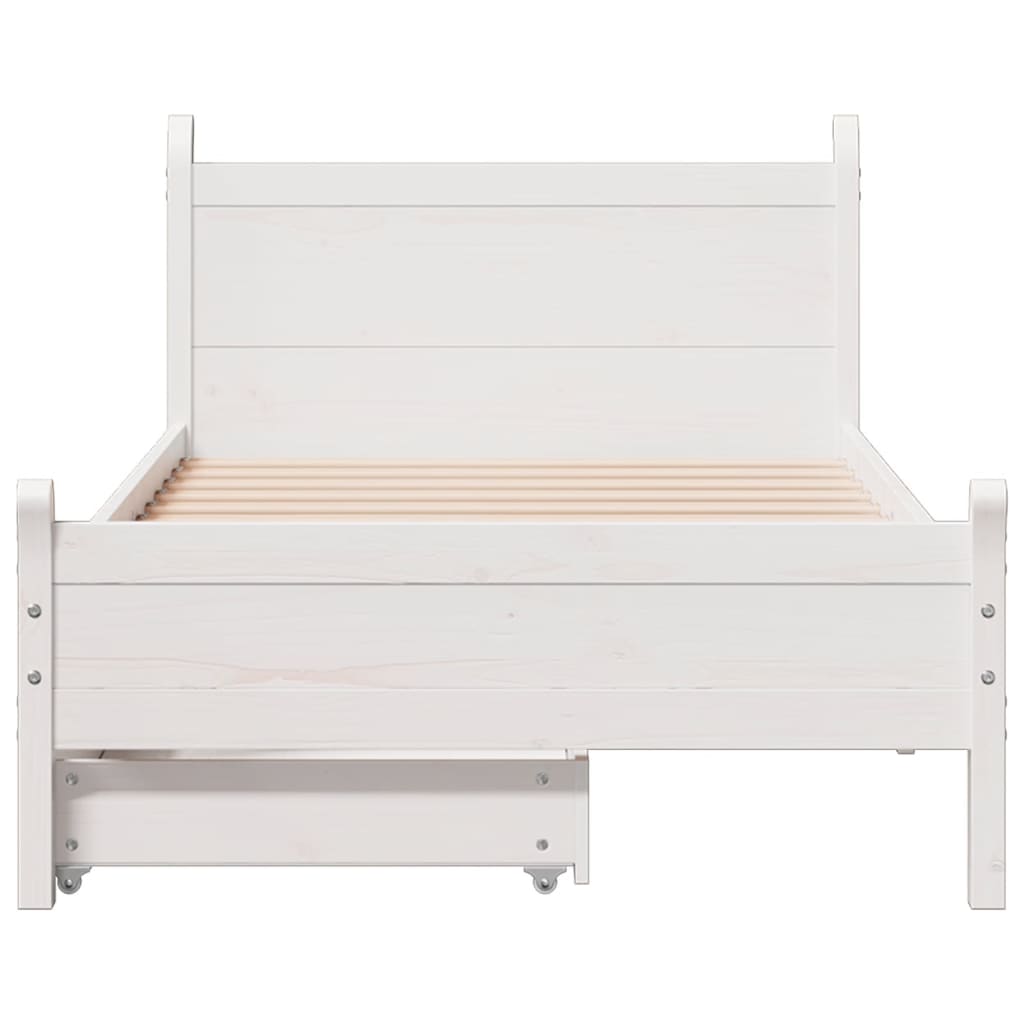 vidaXL Cadre de lit sans matelas blanc 90x200 cm bois de pin massif