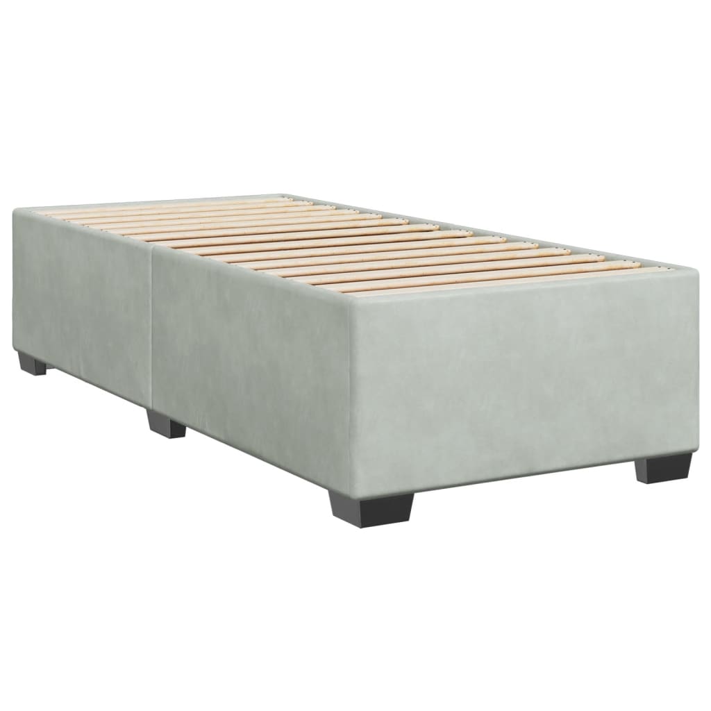 vidaXL Sommier à lattes de lit et matelas Gris clair 80x200 cm Velours