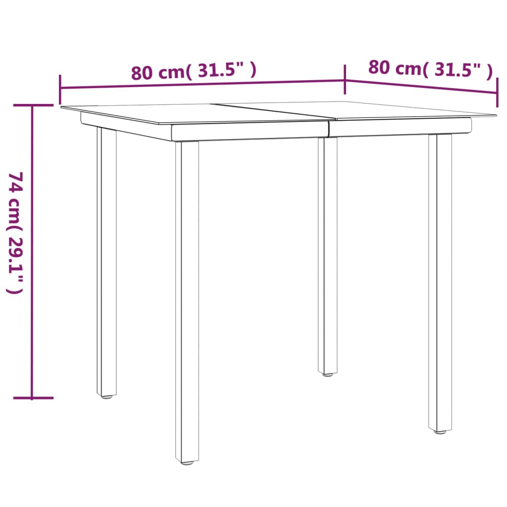 vidaXL Ensemble à manger de jardin 3 pcs noir résine tressée et acier