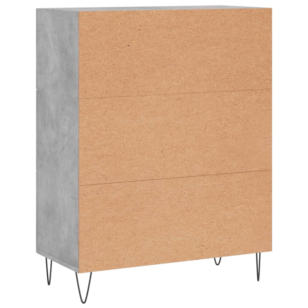 vidaXL Buffet gris béton 69,5x34x90 cm bois d'ingénierie