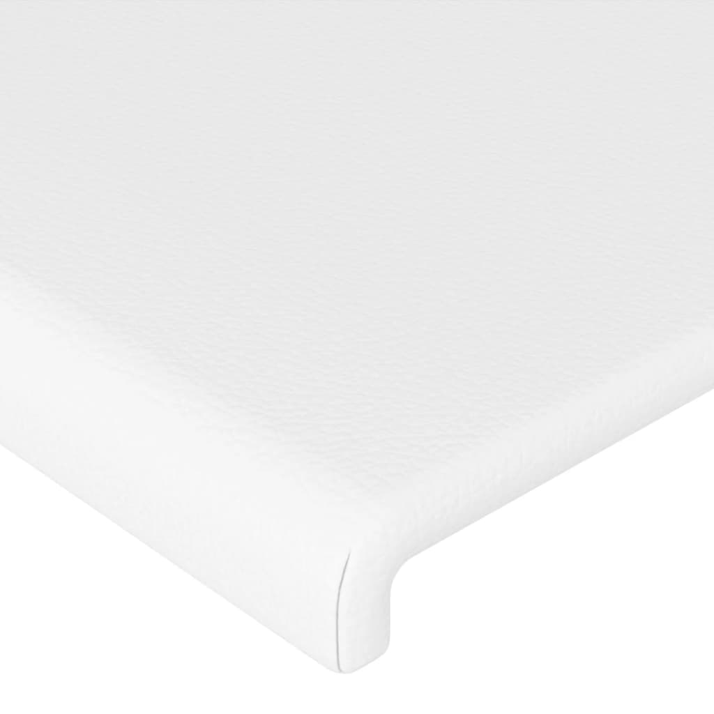 vidaXL Tête de lit à LED Blanc 183x16x118/128 cm Similicuir