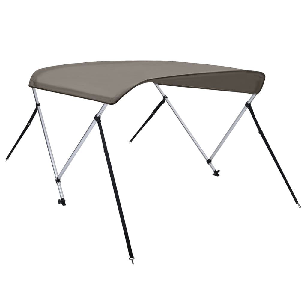 vidaXL Auvent bimini à 2 arceaux gris 180x150x110 cm