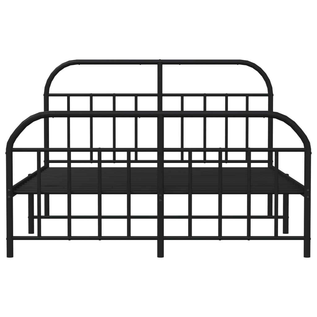 vidaXL Cadre de lit métal sans matelas avec pied de lit noir 140x200cm