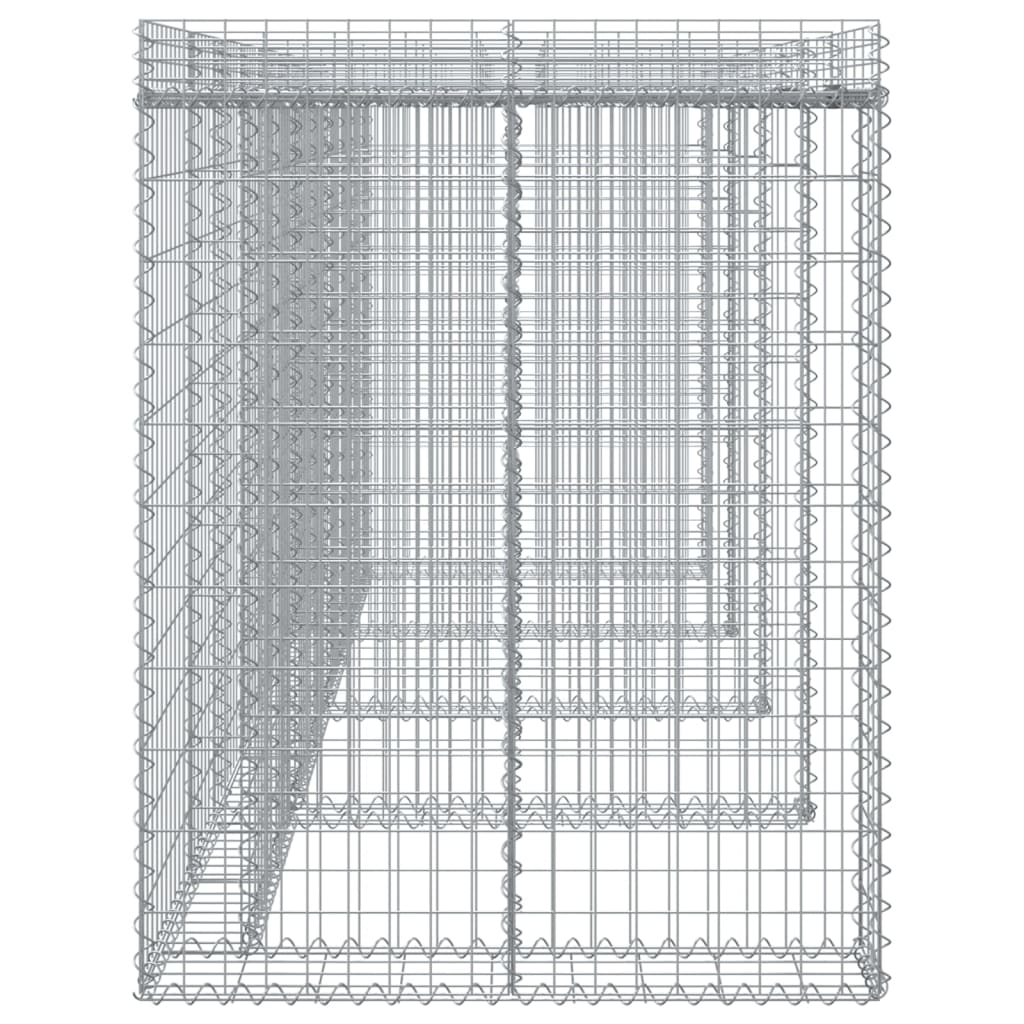 vidaXL Mur de gabion pour poubelle 350x91x120 cm fer galvanisé