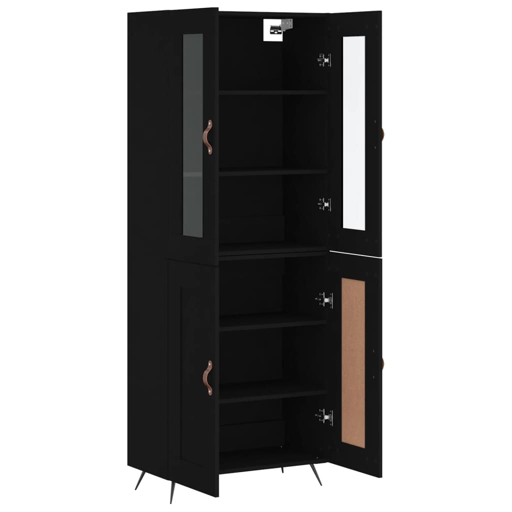 vidaXL Buffet haut Noir 69,5x34x180 cm Bois d'ingénierie