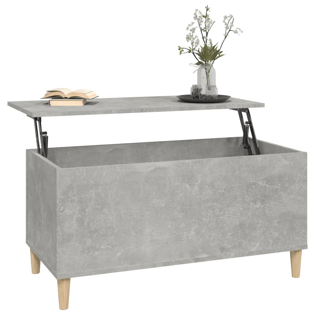 vidaXL Table basse Gris béton 90x44,5x45 cm Bois d'ingénierie