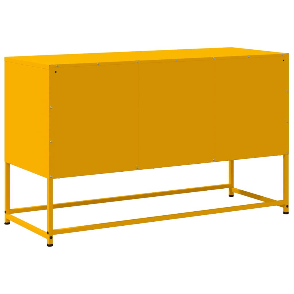 vidaXL Meuble TV jaune moutarde 100,5x39x60,5 cm acier