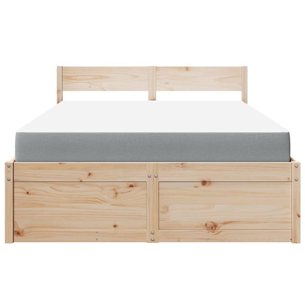 vidaXL Lit avec tiroirs et matelas 120x200 cm bois massif de pin