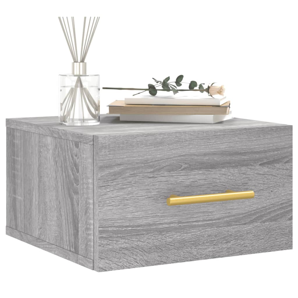 vidaXL Table de chevet murale sonoma gris 35x35x20 cm